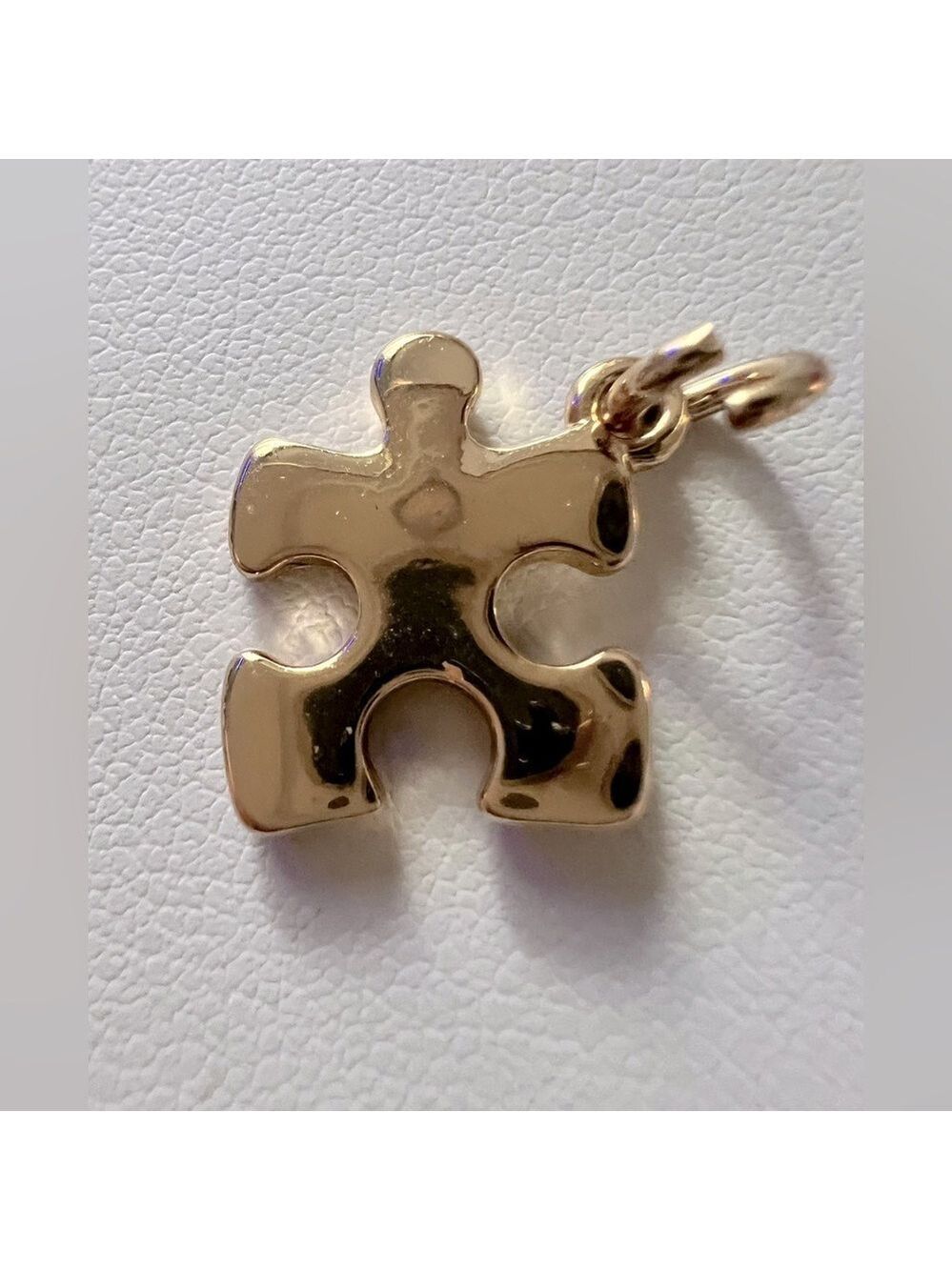 GOLD AUTISM PUZZLE PIECE CHARM - Picture 1 of 4